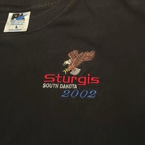 2002 Biker Sturgis Black Hills Embroidered Eagle Mullet Tee